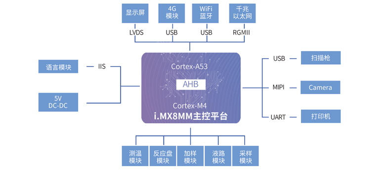 全自動化學(xué)發(fā)光免疫分析儀方案拓撲圖